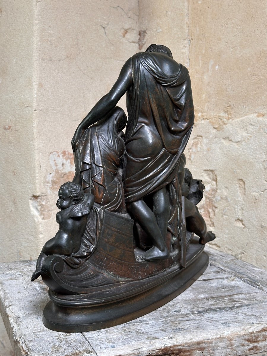 Charon et Mercure traversant le Styx - Bronze - F. F. Roubaud-photo-4