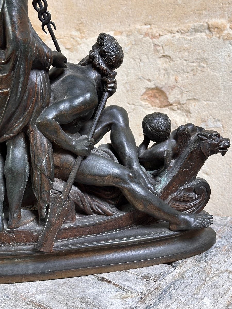 Charon et Mercure traversant le Styx - Bronze - F. F. Roubaud-photo-5