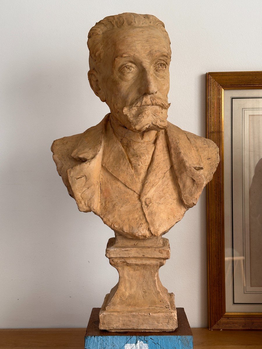 Bust Of Anatole France - Terracotta-photo-2