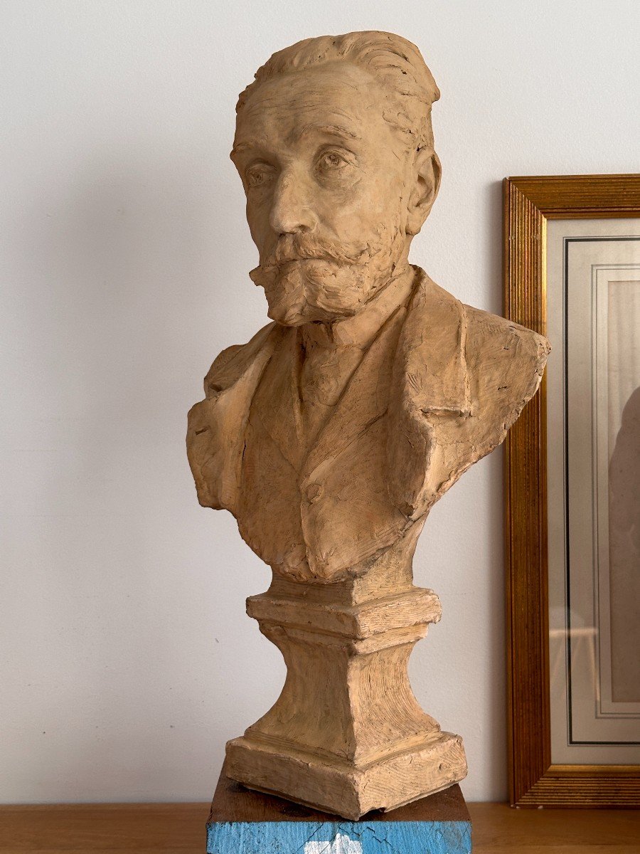 Bust Of Anatole France - Terracotta-photo-3