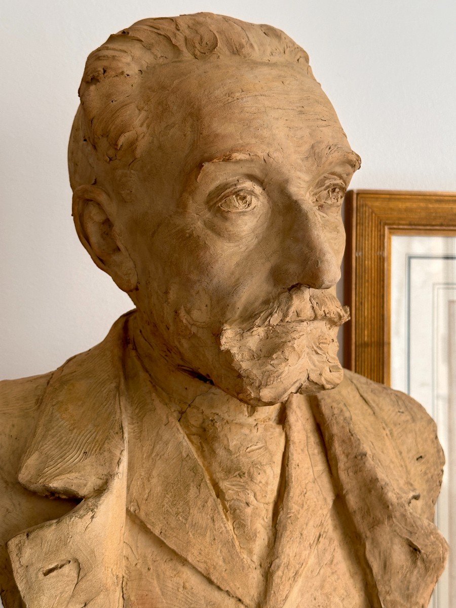 Bust Of Anatole France - Terracotta-photo-4