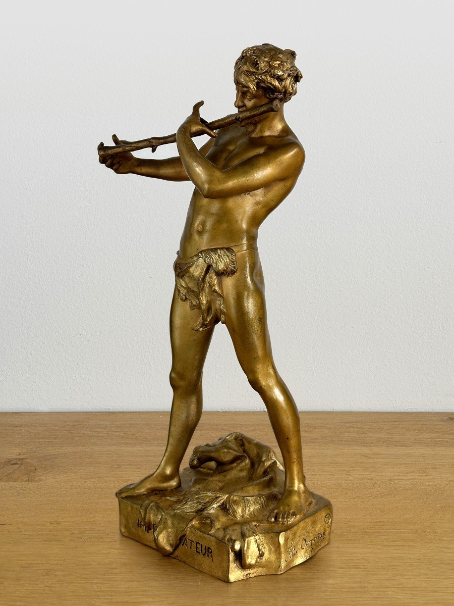 Improviser - After Félix Charpentier - Gilt Bronze-photo-3