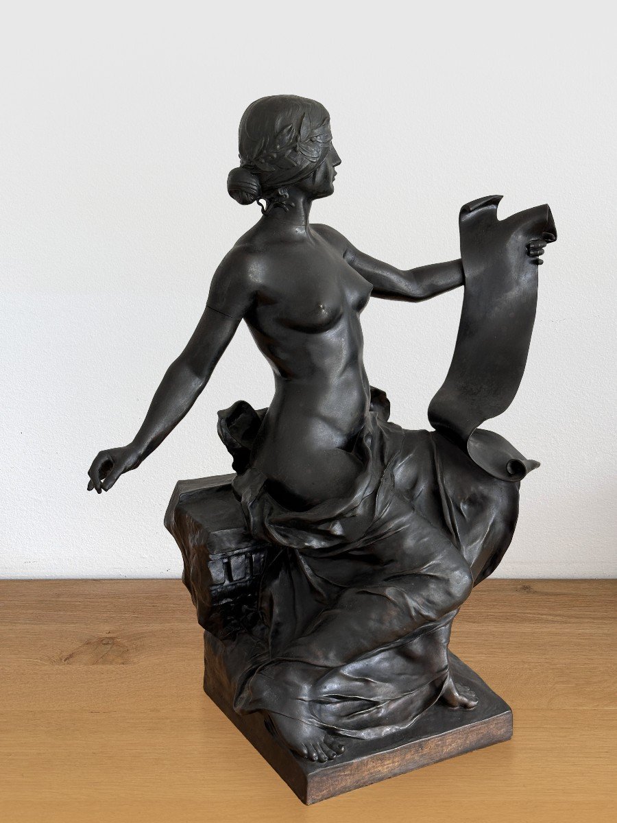 Allegory Of History - Georges Bareau - Barbedienne Bronze-photo-2