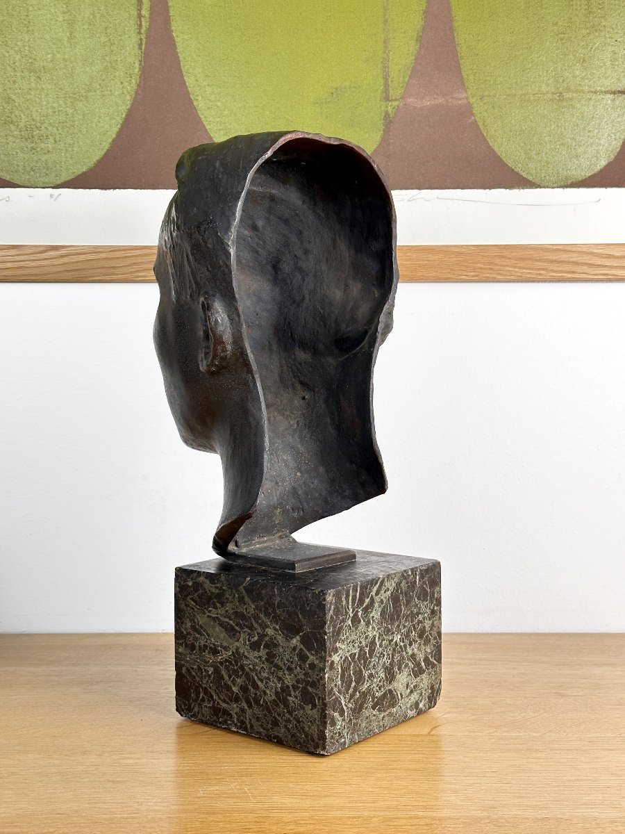 Rosa Langenegger - Head Of A Young Man - Bronze-photo-4