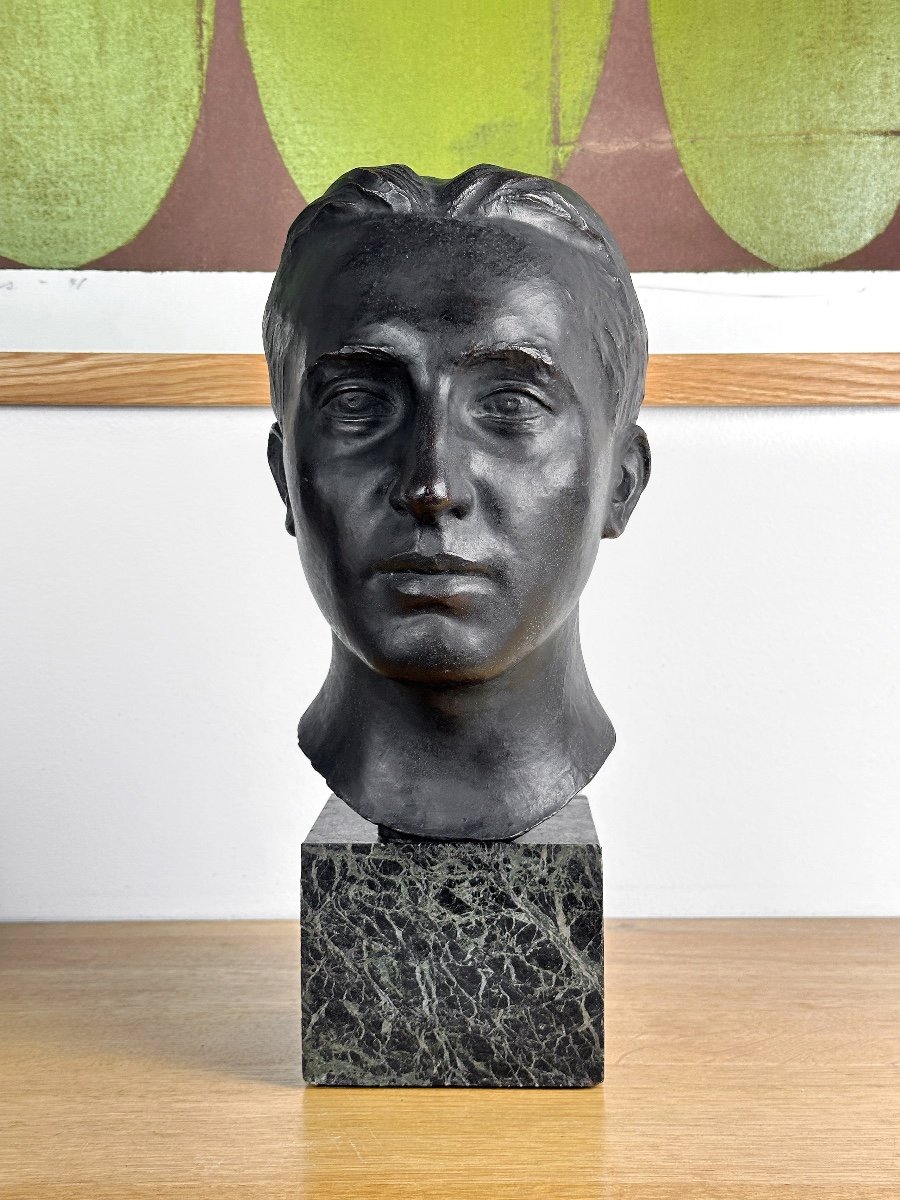 Rosa Langenegger - Head Of A Young Man - Bronze-photo-2