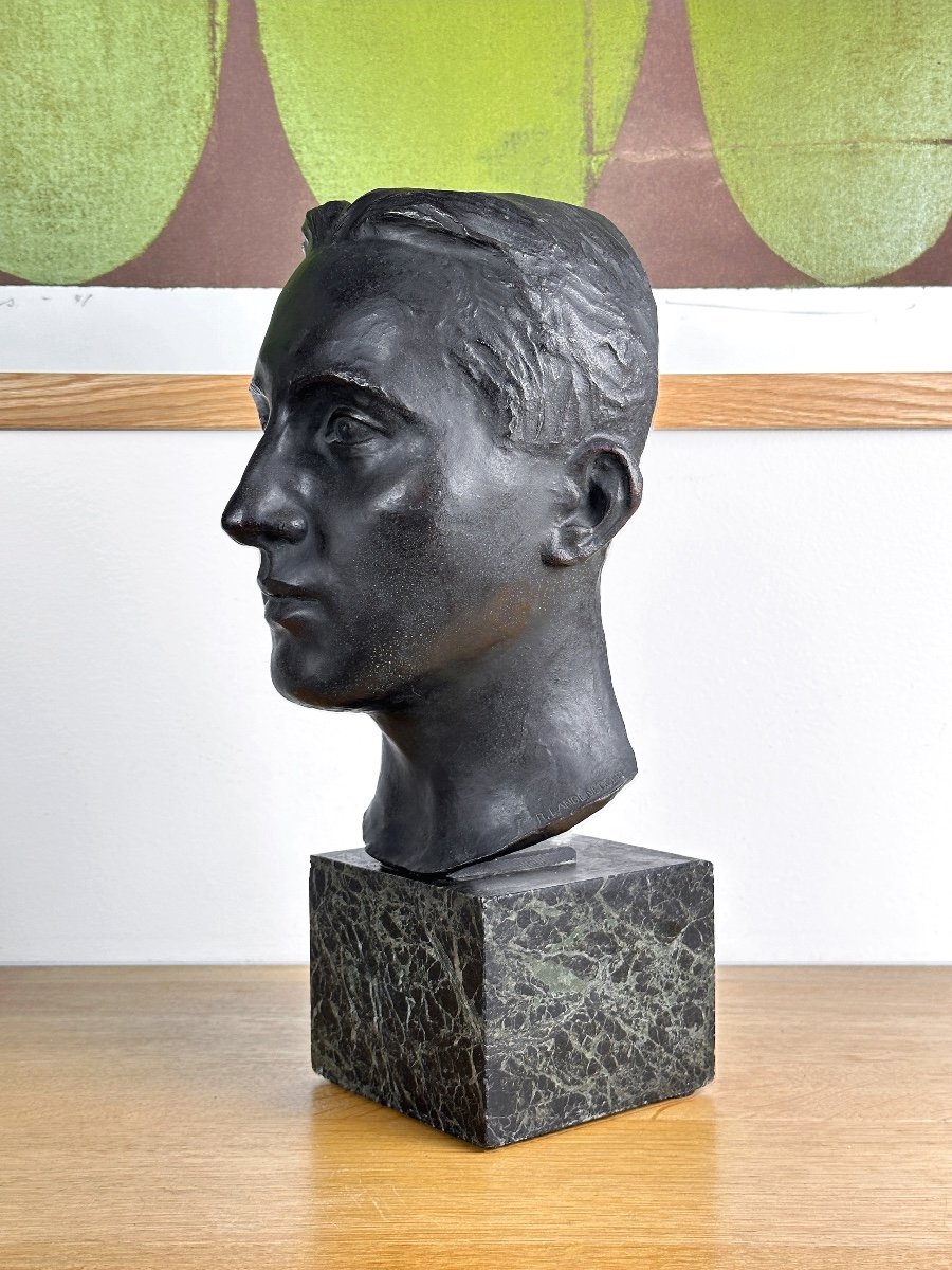 Rosa Langenegger - Head Of A Young Man - Bronze-photo-3