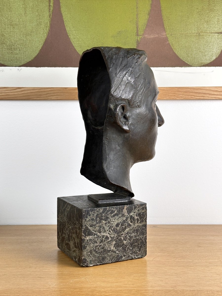 Rosa Langenegger - Head Of A Young Man - Bronze-photo-1