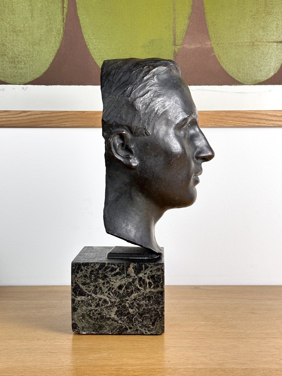 Rosa Langenegger - Head Of A Young Man - Bronze-photo-2