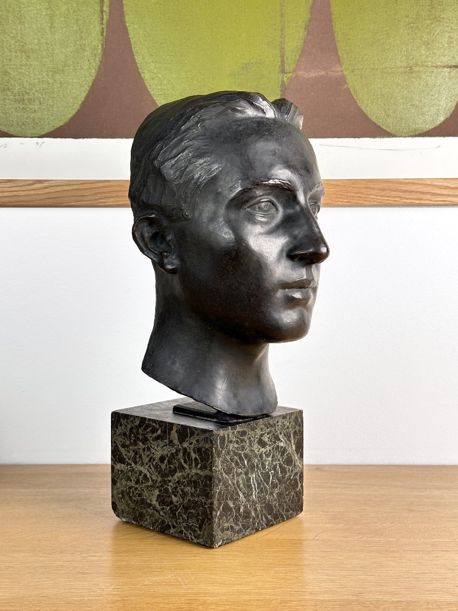 Rosa Langenegger - Head Of A Young Man - Bronze-photo-3