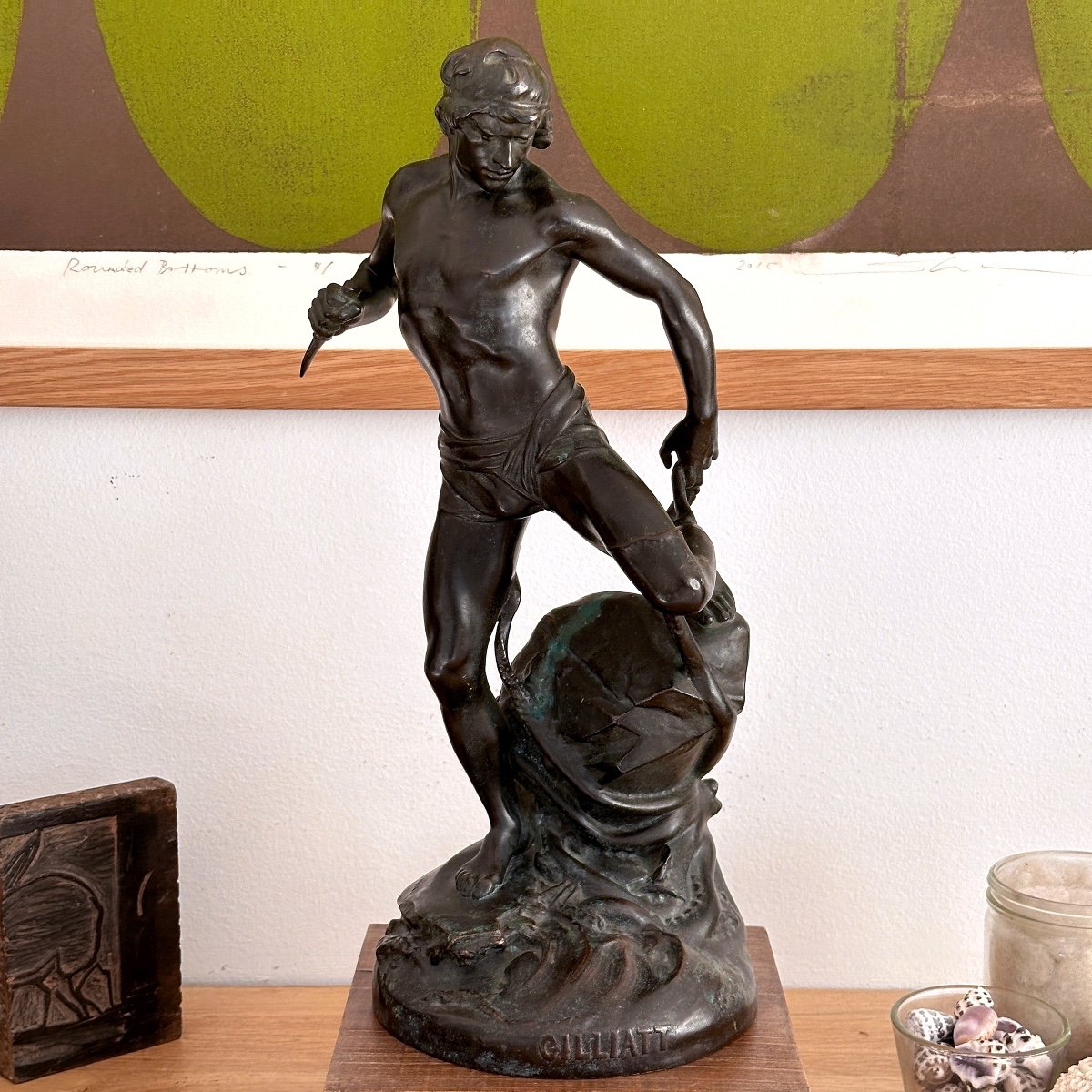 Gilliatt And The Octopus - émile-joseph Carlier - Bronze