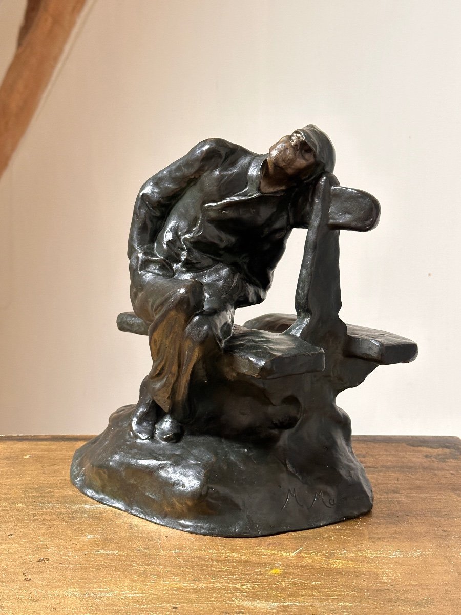 A Beggar - Maurice Maignan - Bronze -photo-2