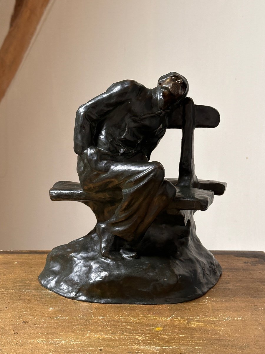 A Beggar - Maurice Maignan - Bronze -photo-2