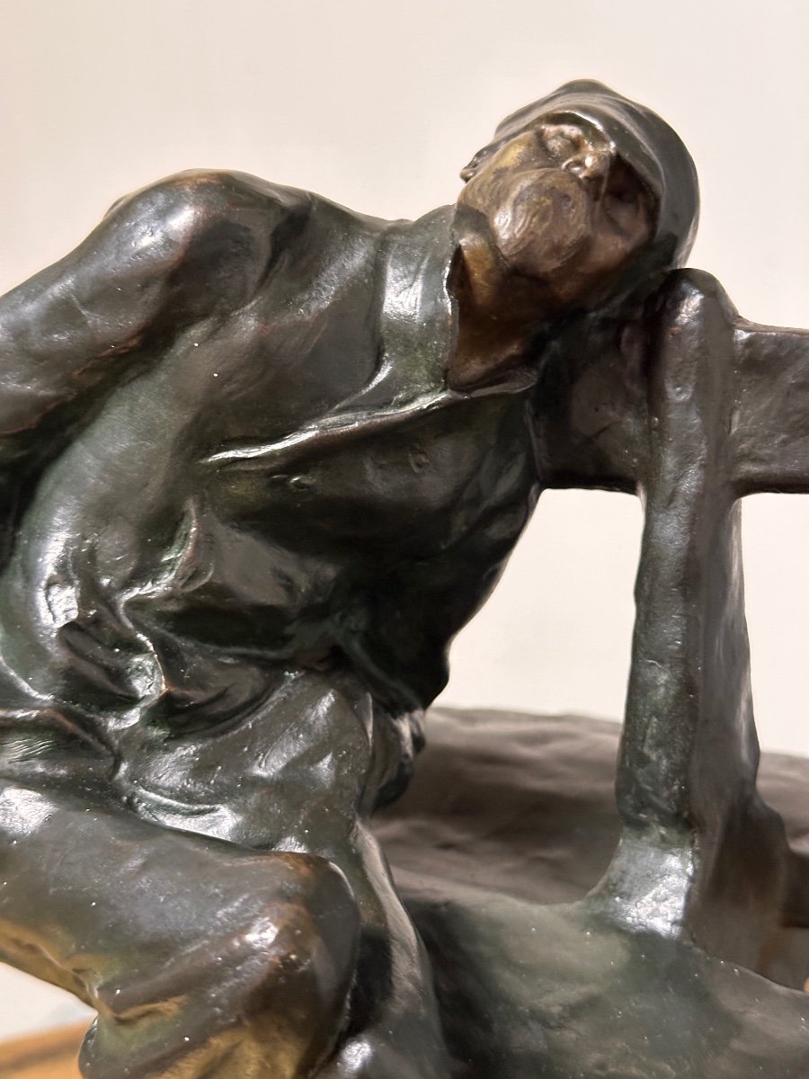 A Beggar - Maurice Maignan - Bronze -photo-3