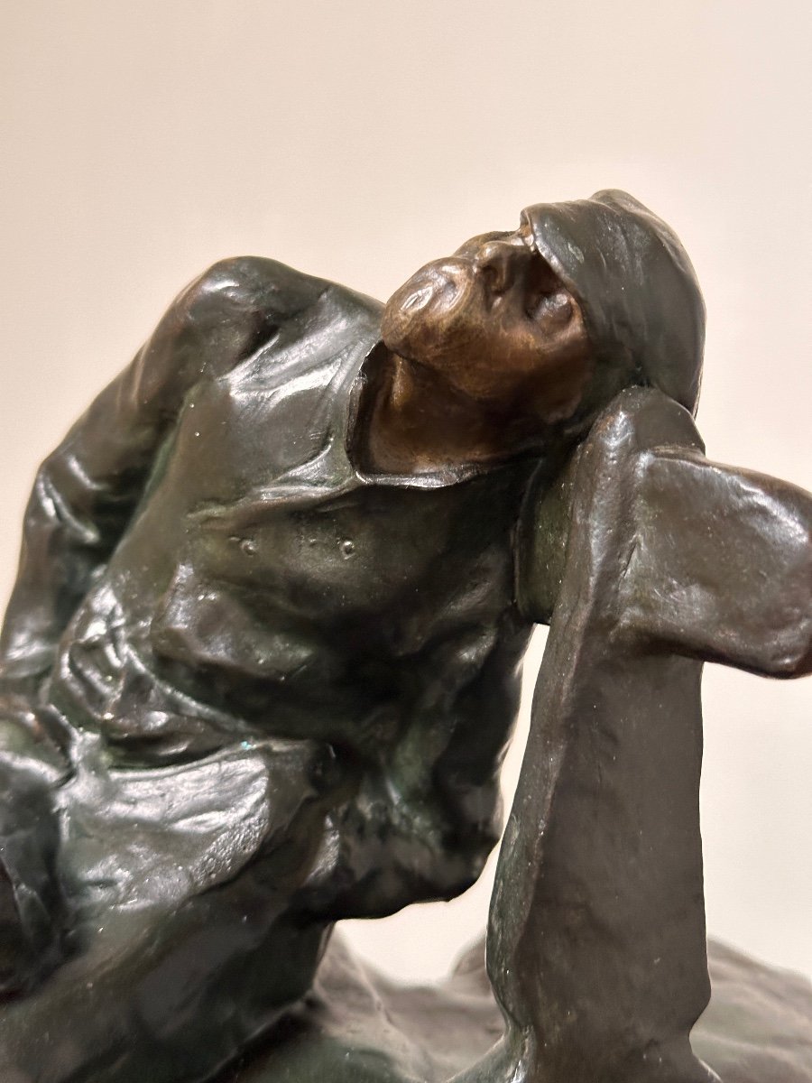 A Beggar - Maurice Maignan - Bronze -photo-4