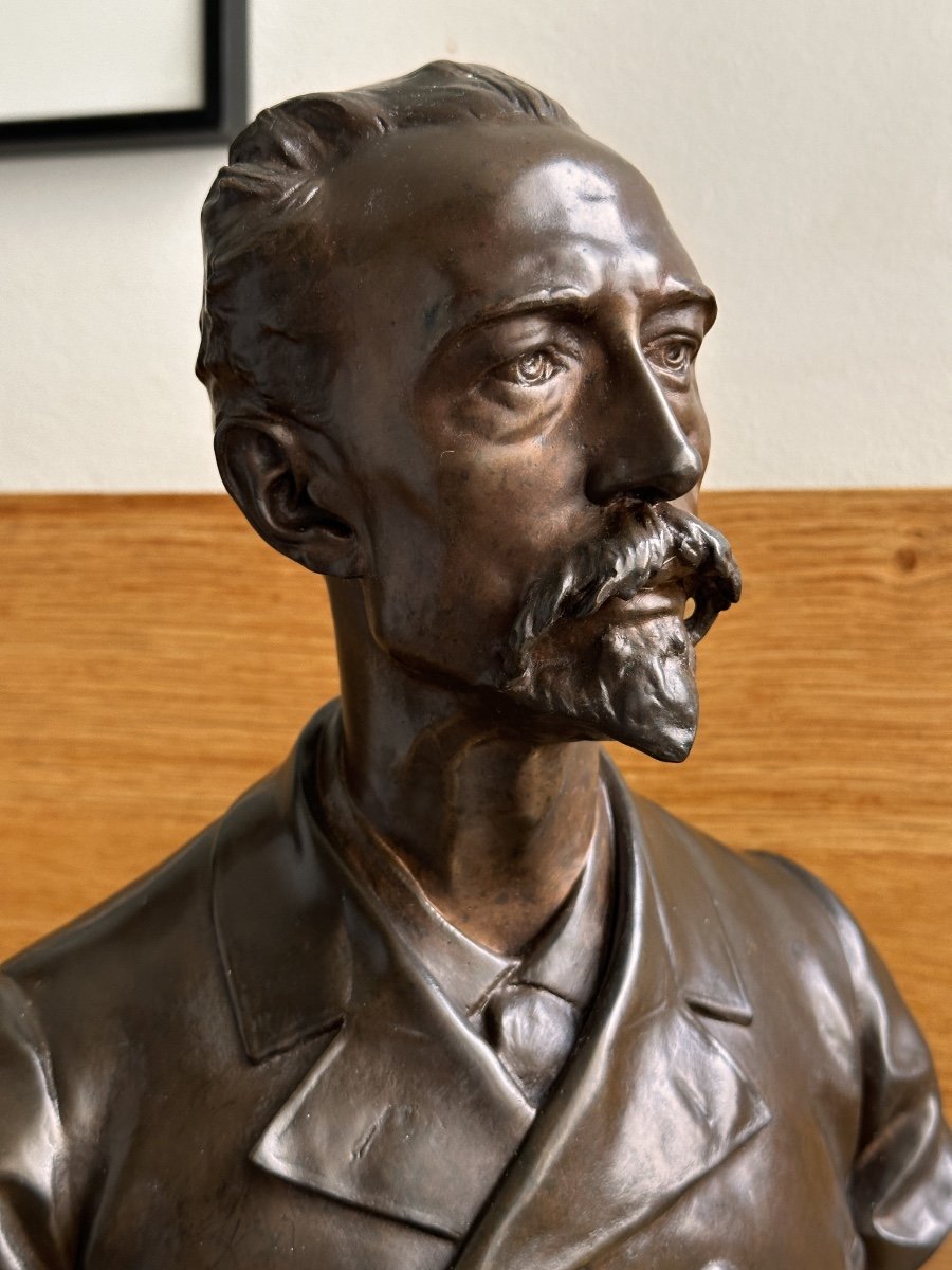 Buste d'homme - Jules Roulleau (1855-1895) - Bronze-photo-1