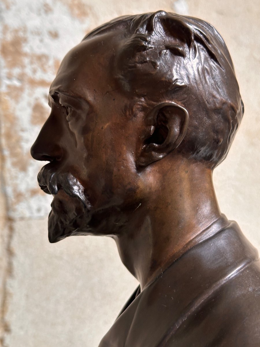 Buste d'Homme - Jules Roulleau (1855-1895) - Bronze-photo-4