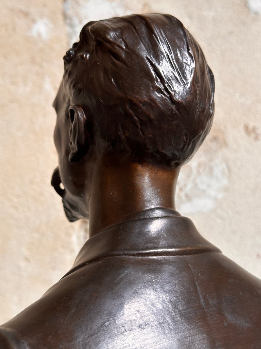 Buste d'Homme - Jules Roulleau (1855-1895) - Bronze-photo-6