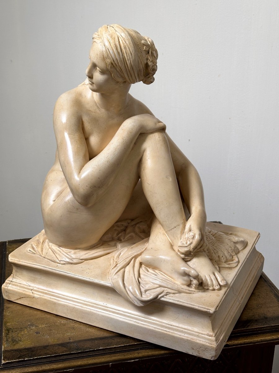 Odalisque - d'après James Pradier - Plâtre Stéariné-photo-4