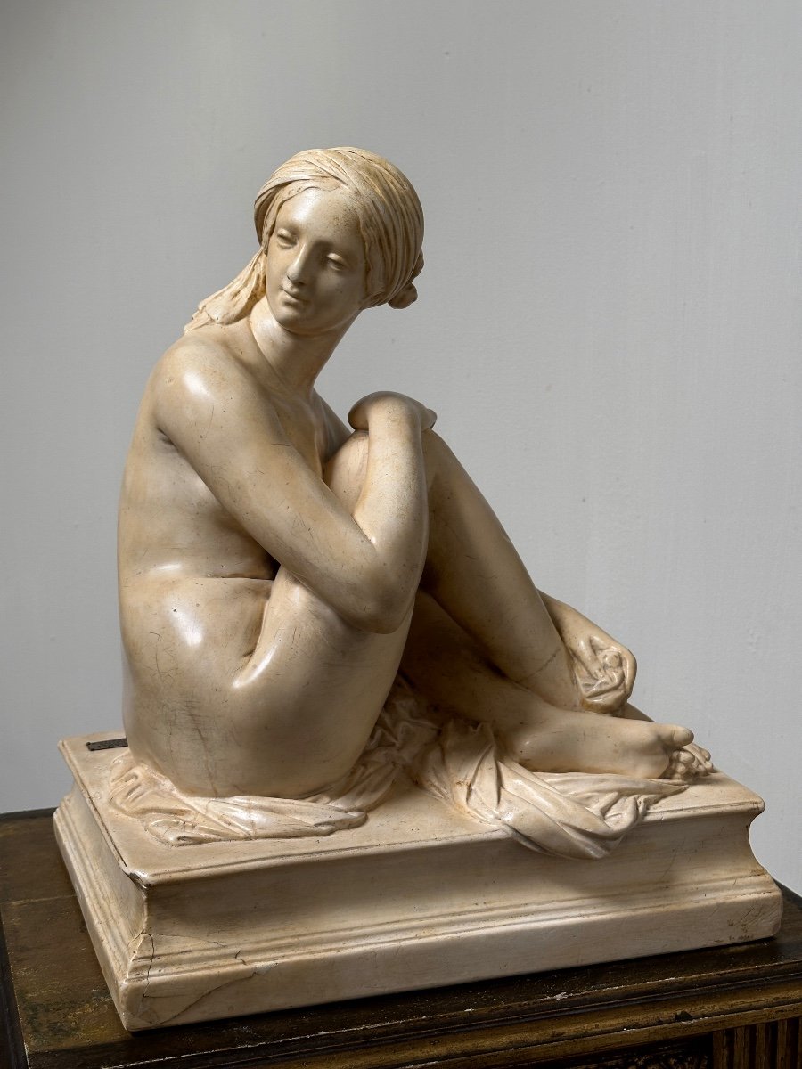 Odalisque - d'après James Pradier - Plâtre Stéariné-photo-1