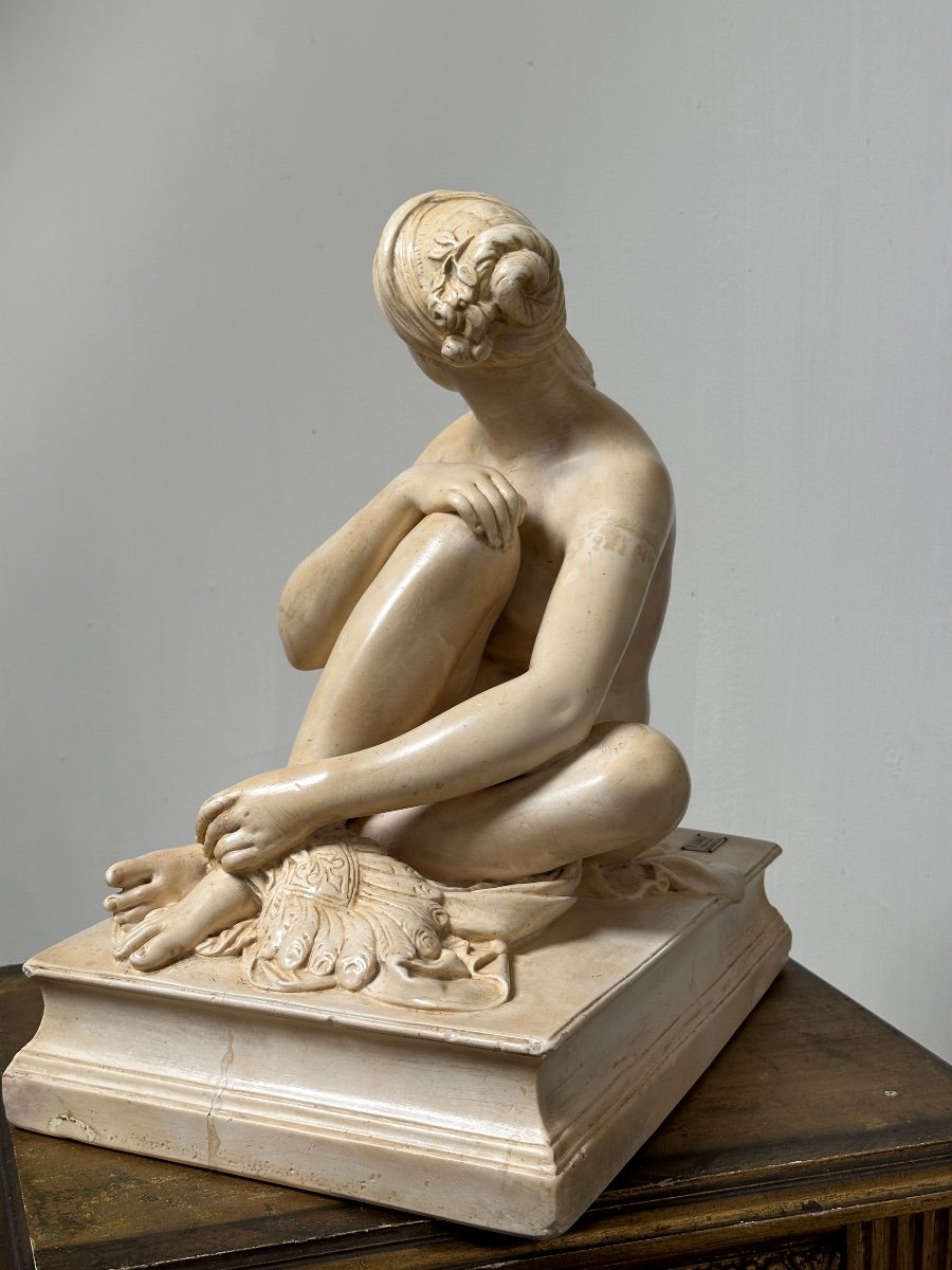 Odalisque - d'après James Pradier - Plâtre Stéariné-photo-2