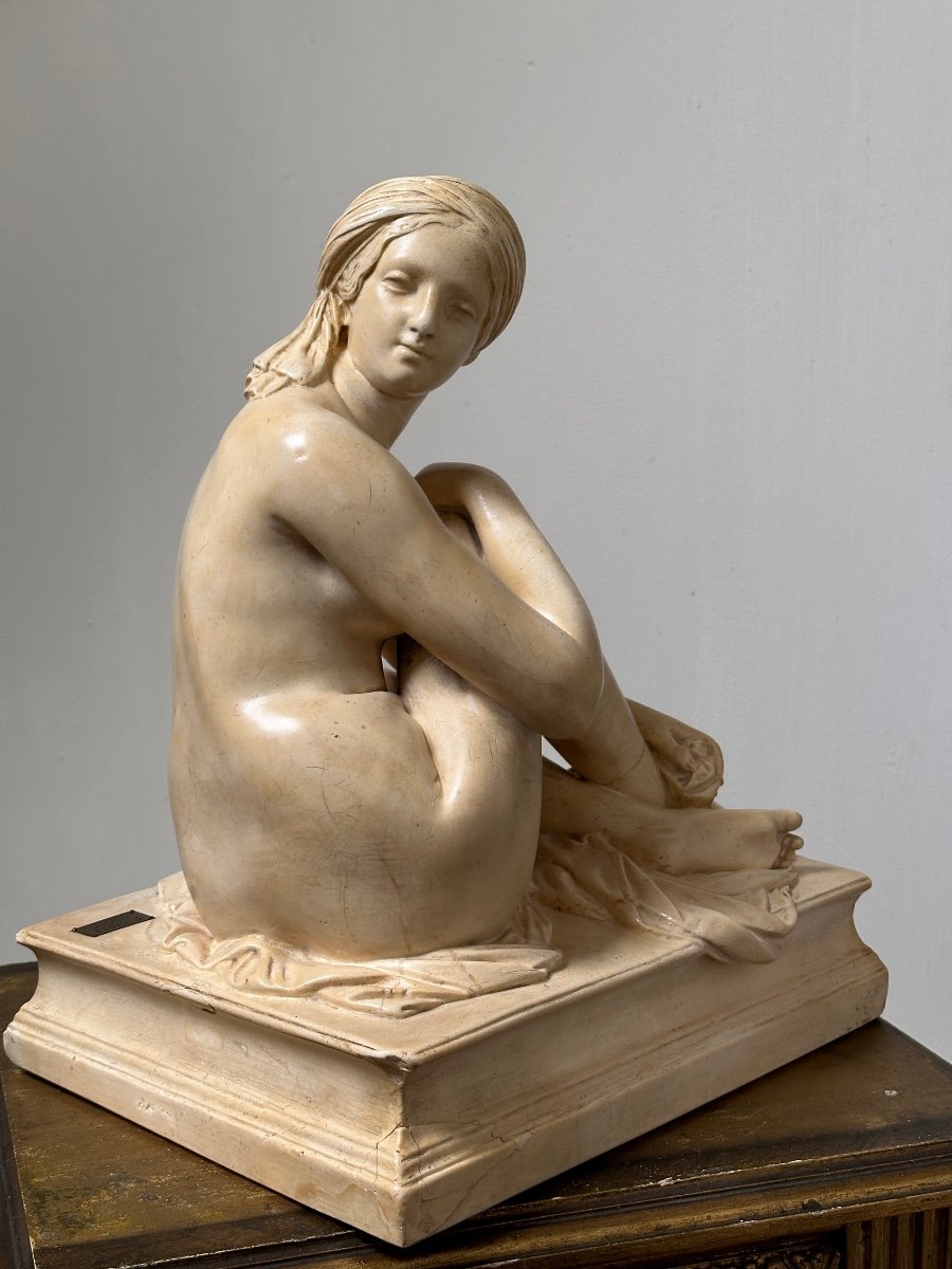 Odalisque - d'après James Pradier - Plâtre Stéariné-photo-4