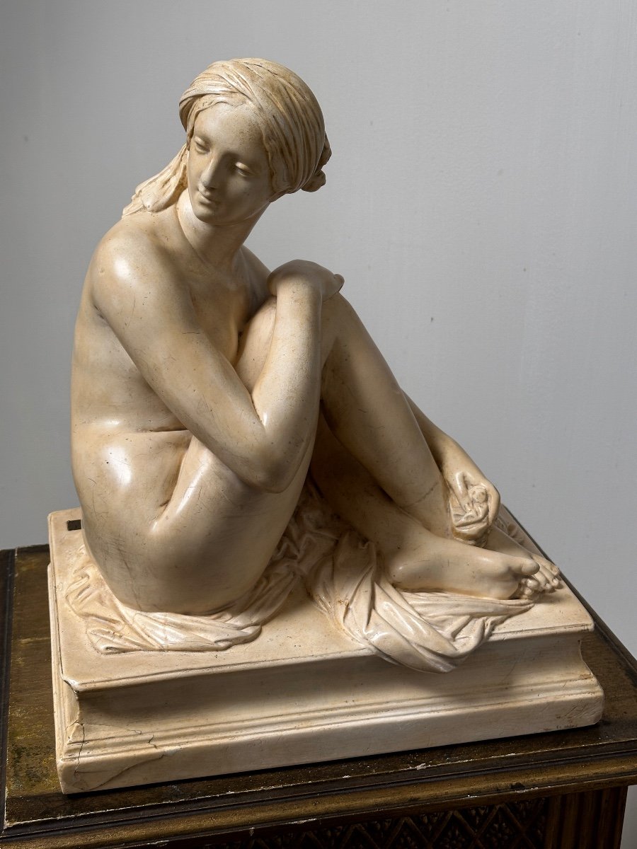 Odalisque - d'après James Pradier - Plâtre Stéariné-photo-7