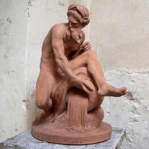 Allegory Of The River - After Caffiéri - Terracotta