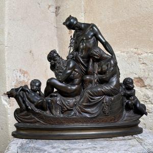 Charon et Mercure traversant le Styx - Bronze - F. F. Roubaud