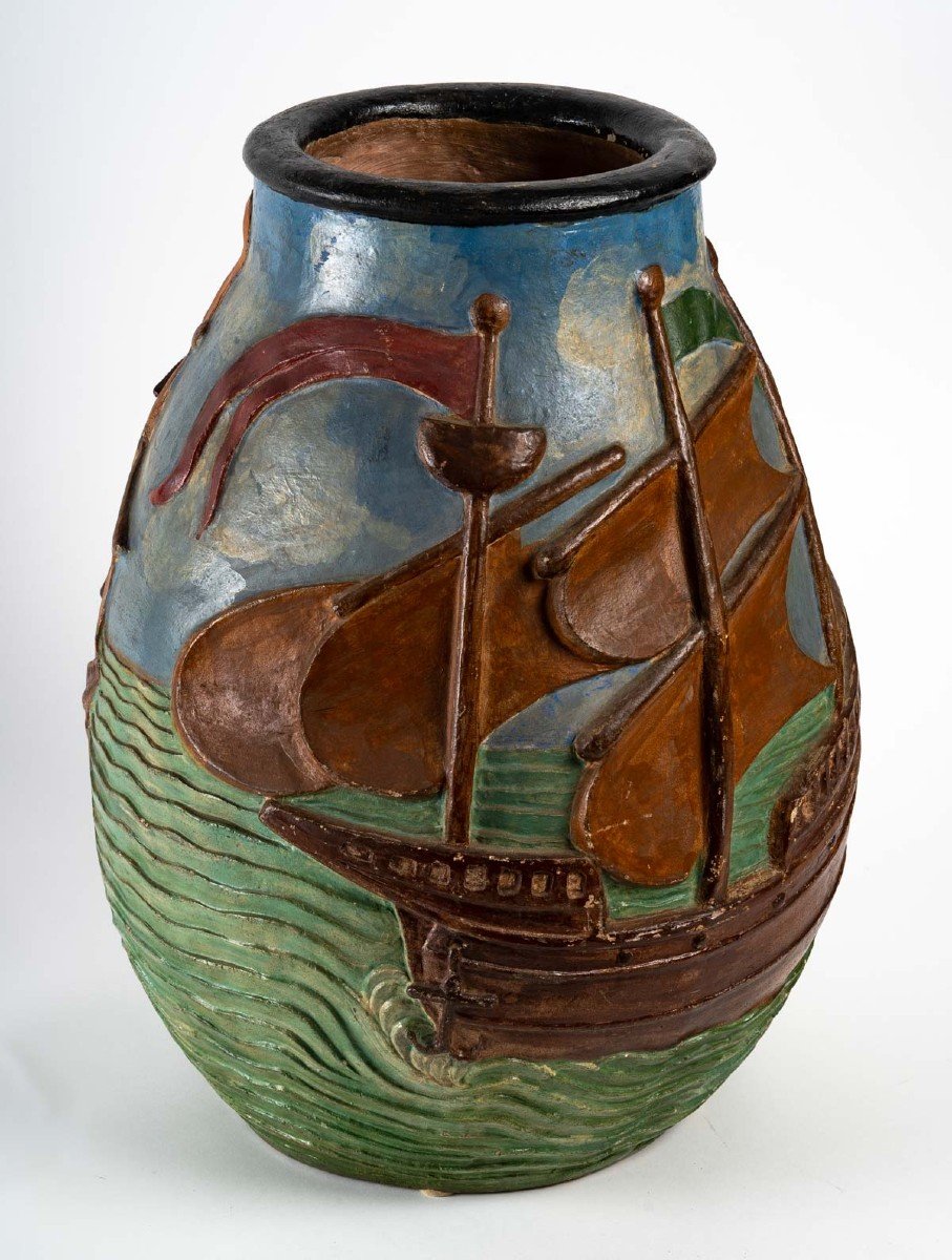 Large Vase By Jean Van Dongen (1883 - 1970)-photo-2