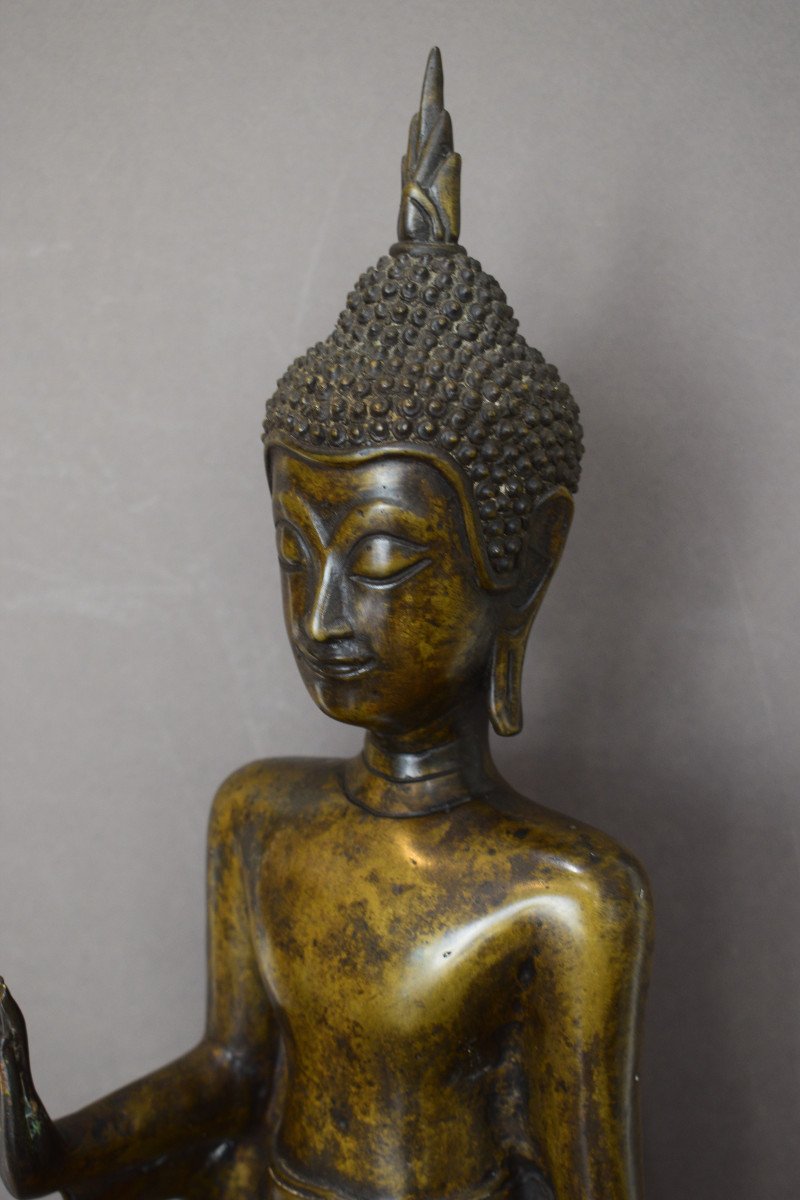 Large Standing Buddha In Bronze-photo-3