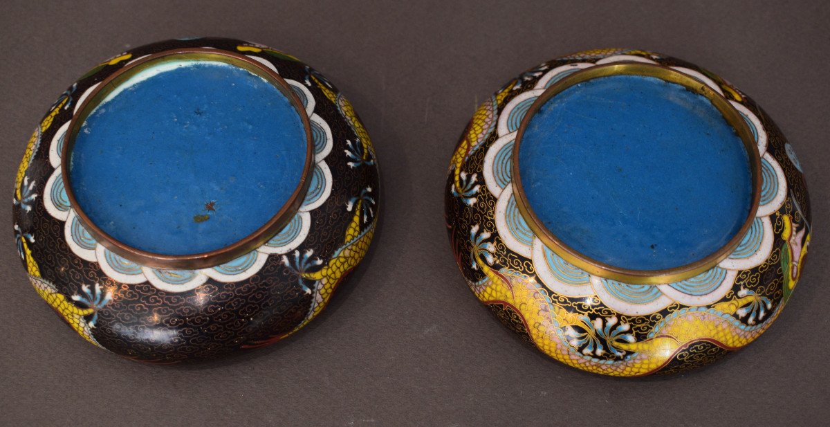 China Pair Of Cloisonne Bronze Perfume Burner-photo-4