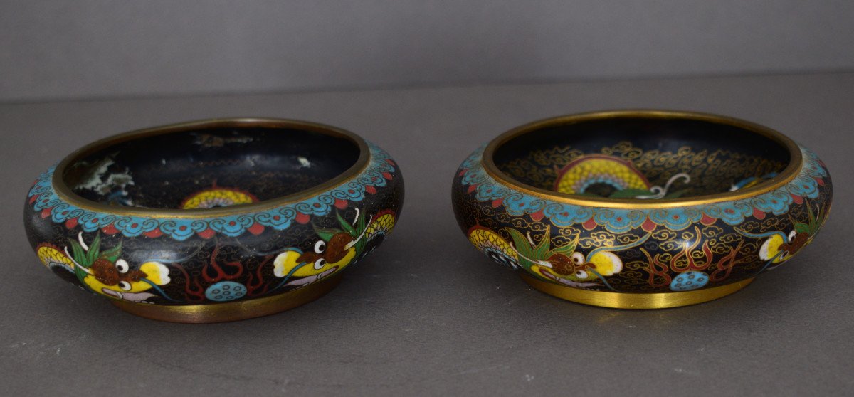 China Pair Of Cloisonne Bronze Perfume Burner-photo-1