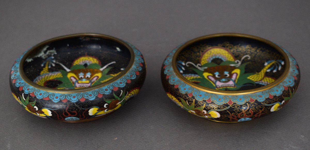 China Pair Of Cloisonne Bronze Perfume Burner-photo-3