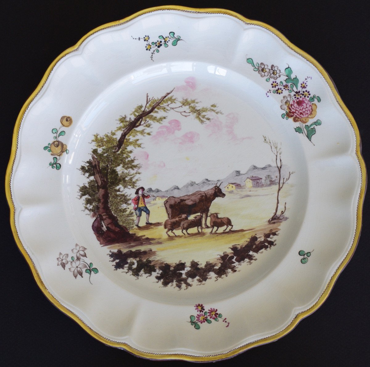 Set Of 4 Plates In Marseille Earthenware Manufacture De La Veuve Perrin-photo-1