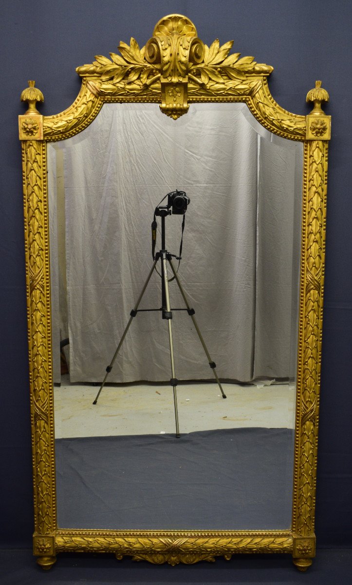 Louis XIV Style Mirror In Carved And Gilded Wood-photo-3