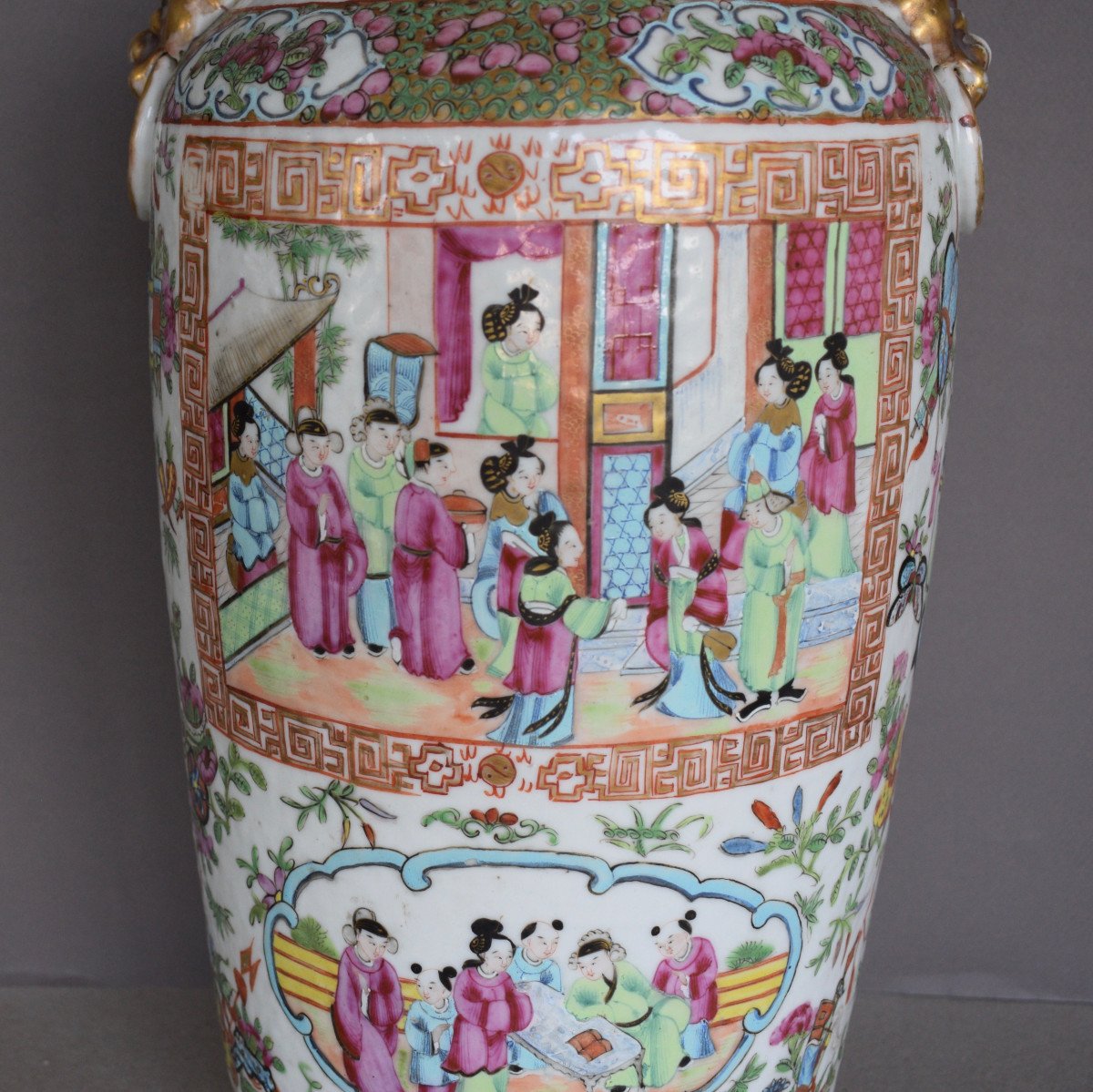 Chine Vase En Porcelaine Polychrome XIX Eme Siecle-photo-4