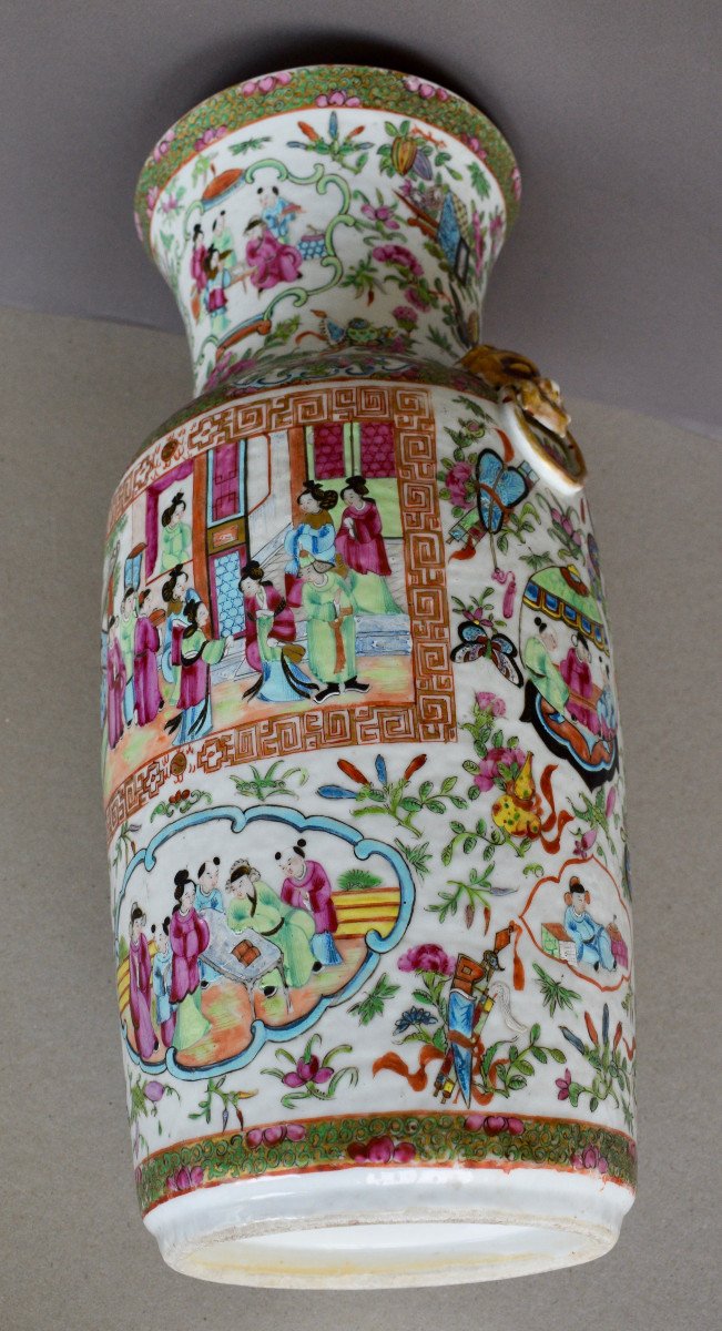 Chine Vase En Porcelaine Polychrome XIX Eme Siecle-photo-5