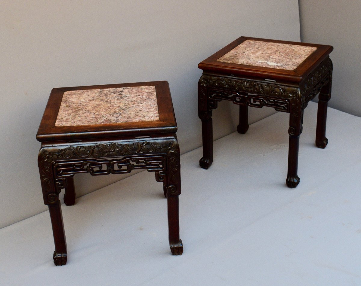 Pair Of Chinese Ironwood Stands-photo-1