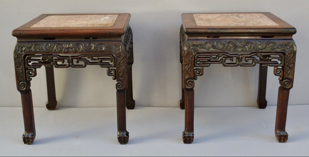 Pair Of Chinese Ironwood Stands-photo-2