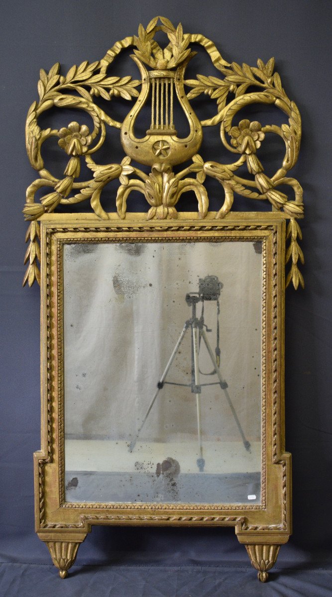 Louis XVI Period Mirror In Golden Wood