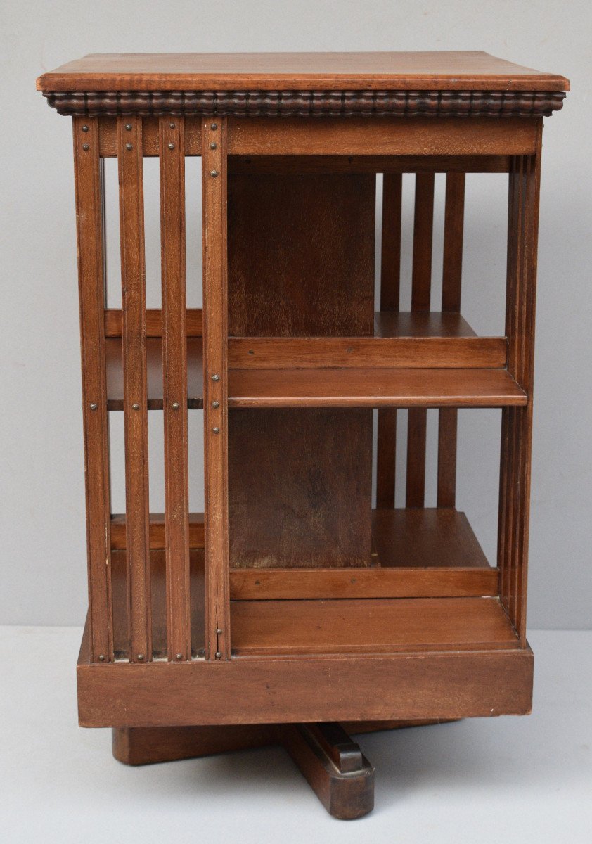 Mahogany Rotating Bookcase-photo-4