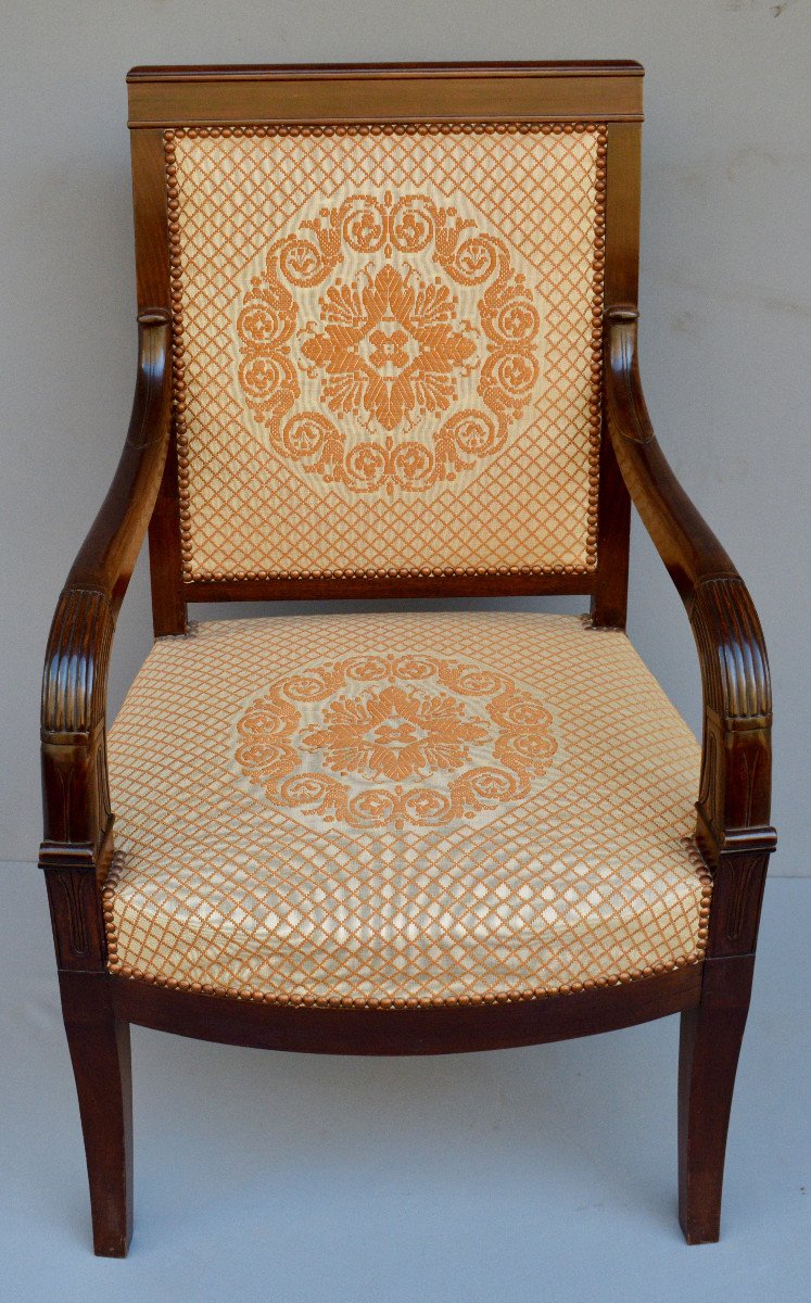 Empire Style Office Armchair In Cuban Mahogany-photo-3