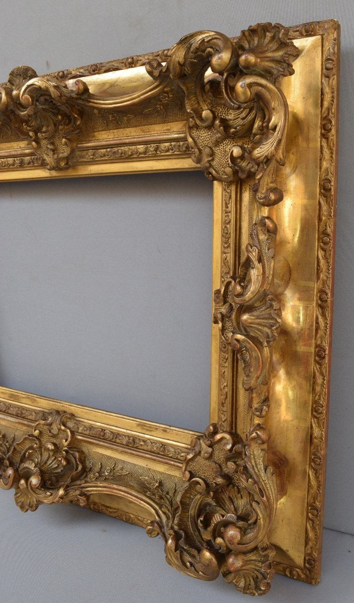 Louis XV Style Frame In Wood And Golden Stucco-photo-2