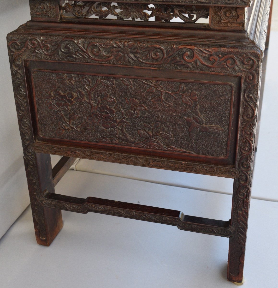 Japanese Cabinet In Exotic Wood Meiji Period-photo-6