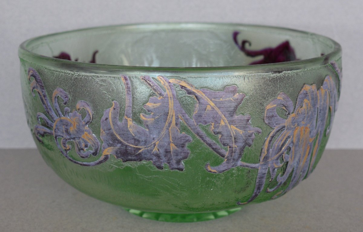 Coupe En Pate De Verre Art Nouveau-photo-2