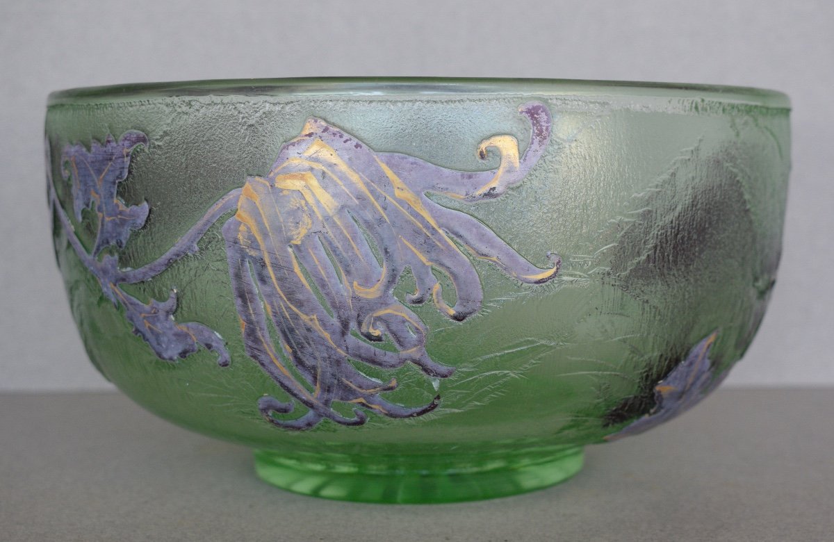 Coupe En Pate De Verre Art Nouveau-photo-3