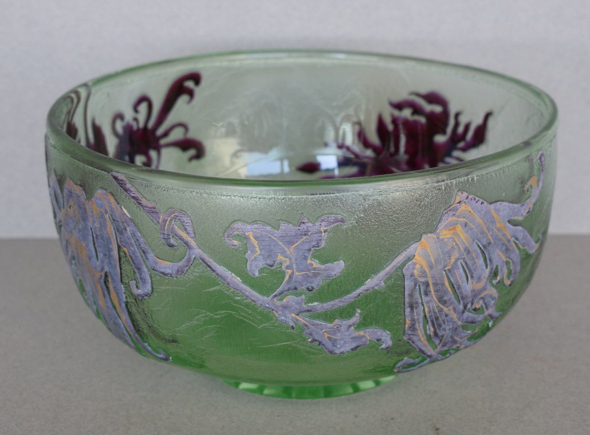 Coupe En Pate De Verre Art Nouveau-photo-2