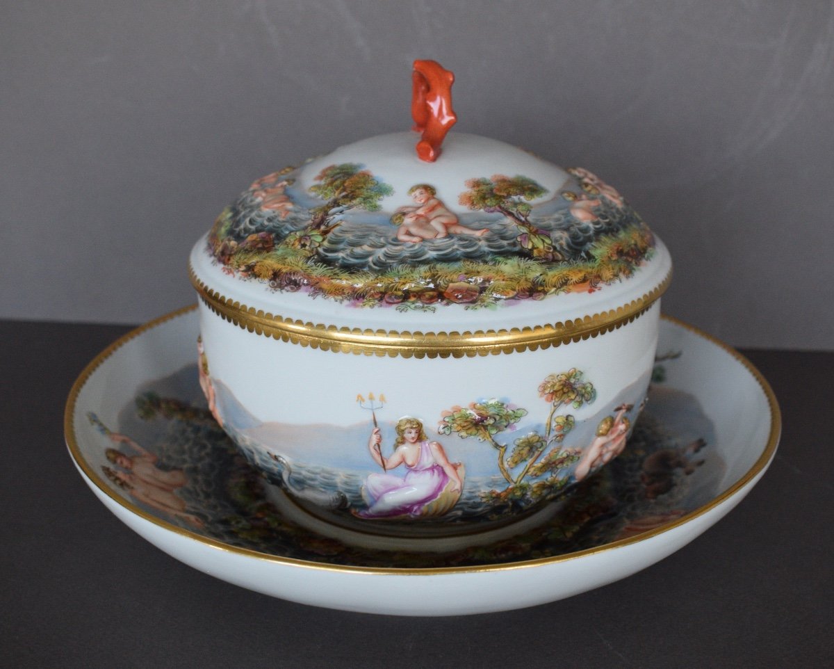 Bouillon En Porcelaine Meissen XIX Eme Siècle-photo-2