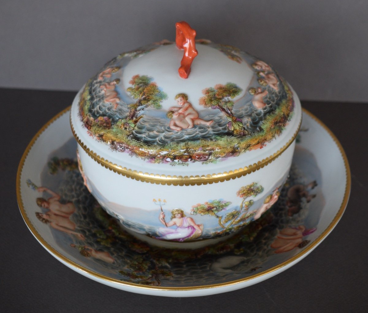 Bouillon En Porcelaine Meissen XIX Eme Siècle-photo-1