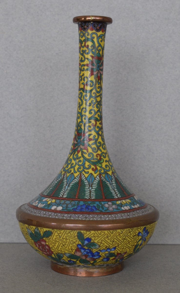 Vase En émaux Cloisonné Chine Fin XIX Eme-photo-2